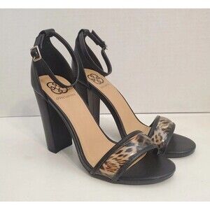Rare Daisy Fuentes Rosaline Heels DF202418 Black Tortoise Size 8M EUC In Box